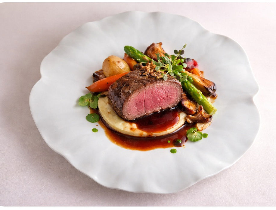 (強化)白磁ブラスト　ロータスプレート　25cm　有田焼(j.R)