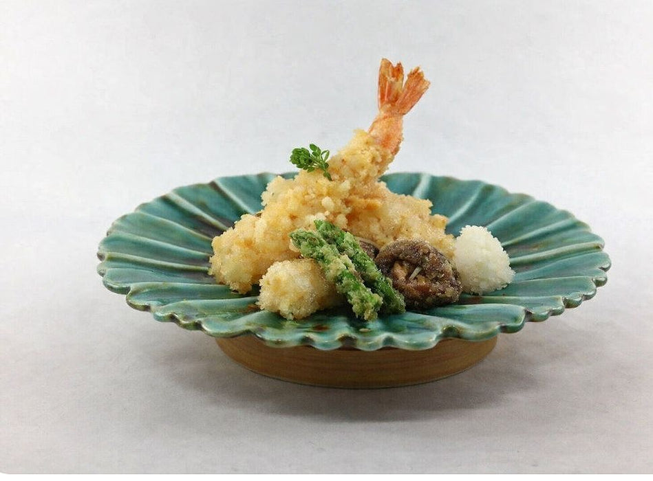 辰砂流し　芙蓉形5.5寸皿　16.5cm　有田焼(j.R)