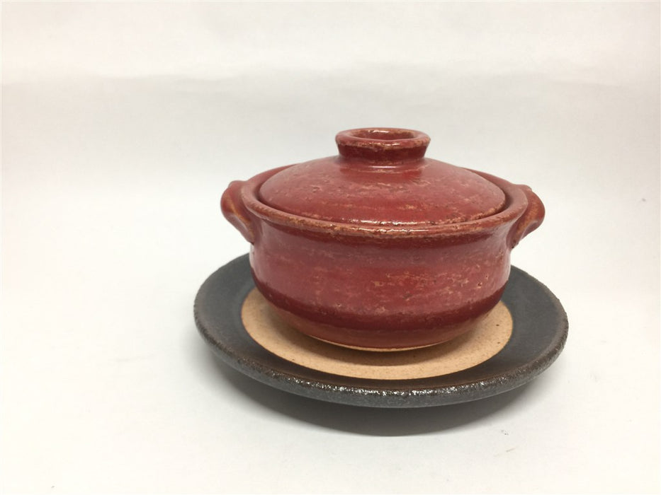 15.5cm　小鍋台皿　黒　有田焼(j.R)【耐熱陶土】【直火不可】