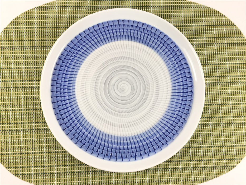 【皿/プレート/中皿】色染流し21cm丸プレート　(赤/青/グリーン/パープル/トルコブルー) 　波佐見焼(j.R)