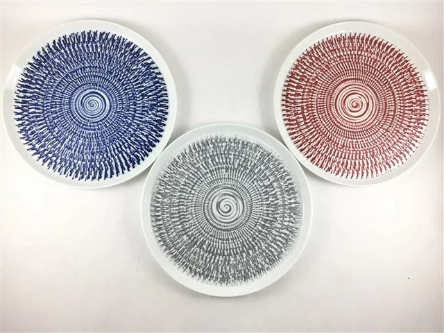 【皿/プレート/中皿】210丸皿.トチリ(青 /赤 /グレー) 波佐見焼