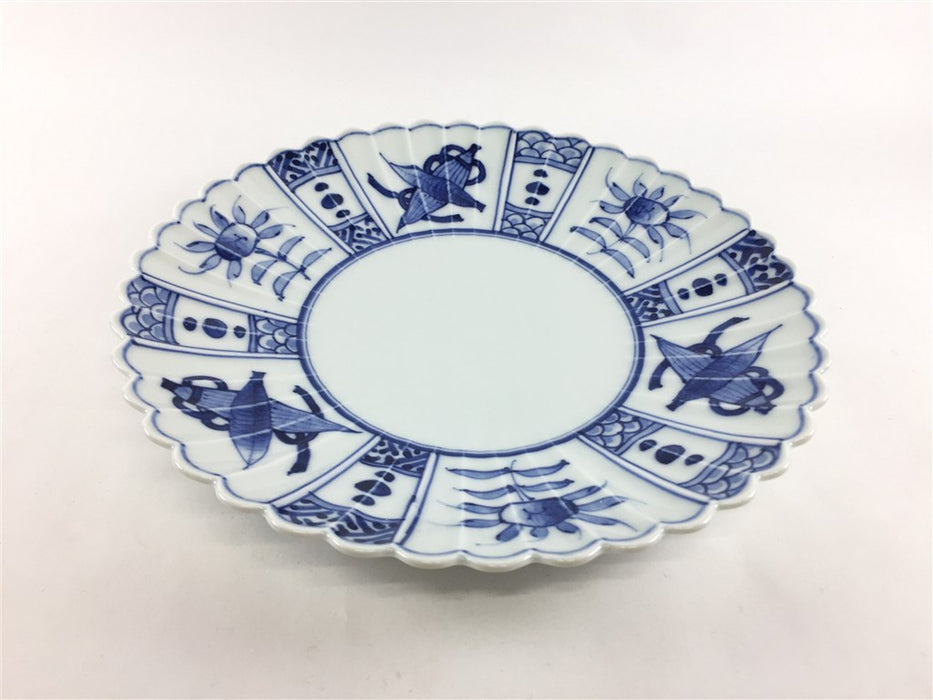 芙蓉手　21cm　菊型皿　有田焼(j.R)