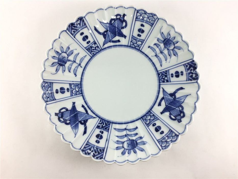 芙蓉手　21cm　菊型皿　有田焼(j.R)