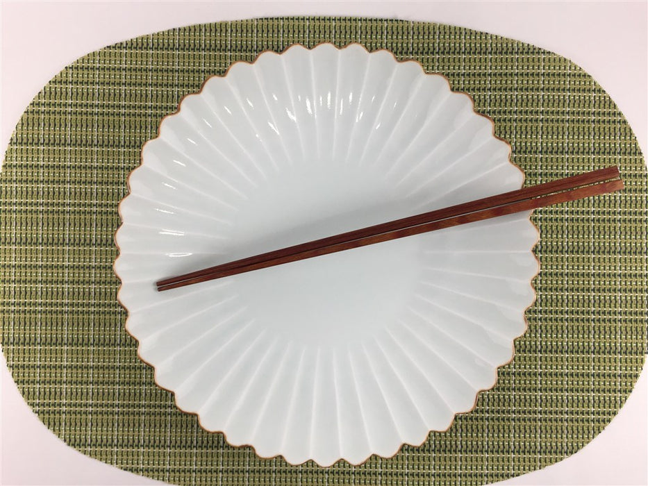 渕サビ　21cm　菊型皿　有田焼(j.R)