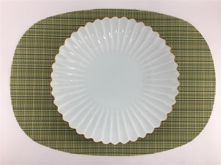 渕サビ　21cm　菊型皿　有田焼(j.R)