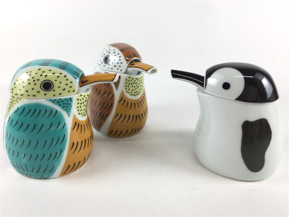 有田焼 錦ミニ汁次 (ふくら雀/川蝉形/赤ちゃんペンギン) 60cc 7.5cm