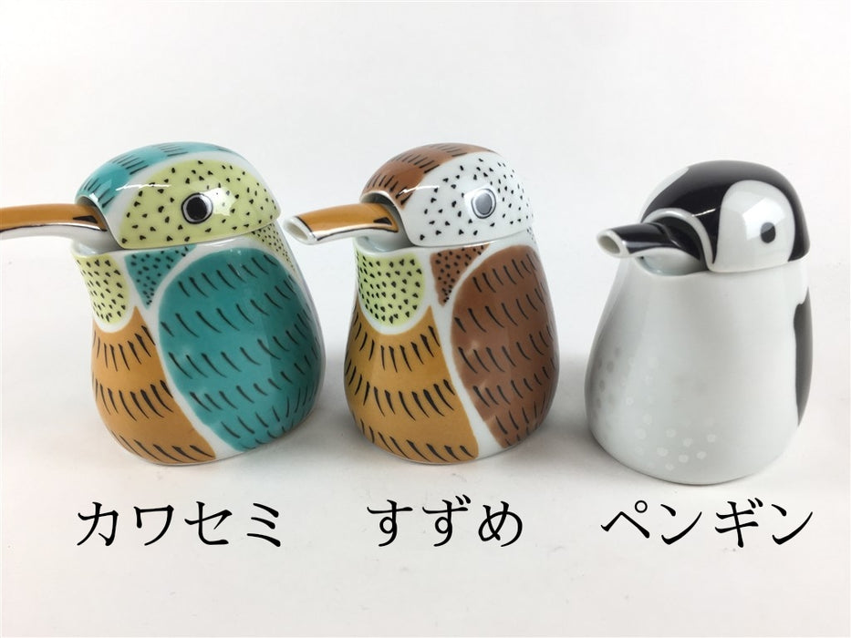 有田焼 錦ミニ汁次 (ふくら雀/川蝉形/赤ちゃんペンギン) 60cc 7.5cm