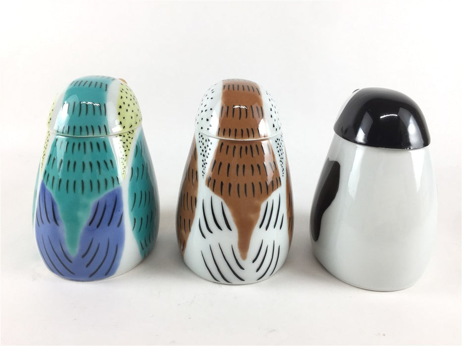 有田焼 錦ミニ汁次 (ふくら雀/川蝉形/赤ちゃんペンギン) 60cc 7.5cm