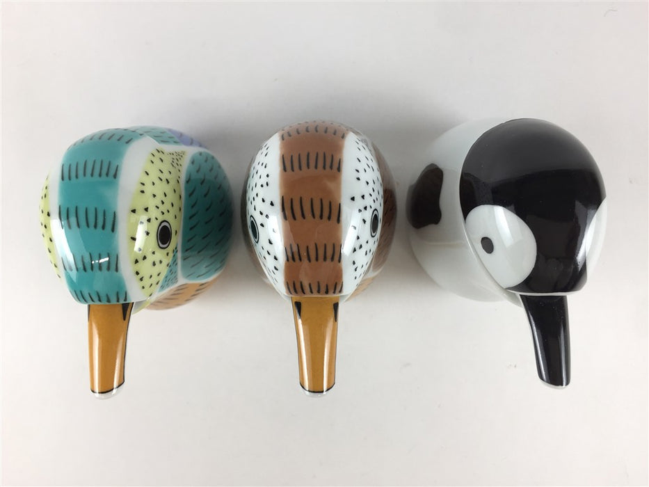 有田焼 錦ミニ汁次 (ふくら雀/川蝉形/赤ちゃんペンギン) 60cc 7.5cm