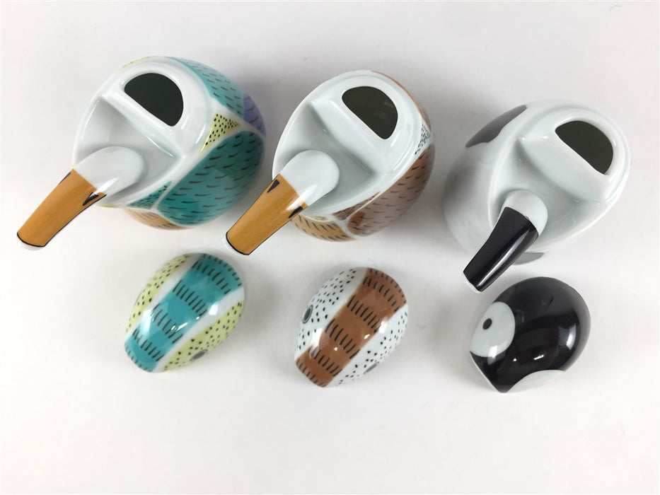 有田焼 錦ミニ汁次 (ふくら雀/川蝉形/赤ちゃんペンギン) 60cc 7.5cm