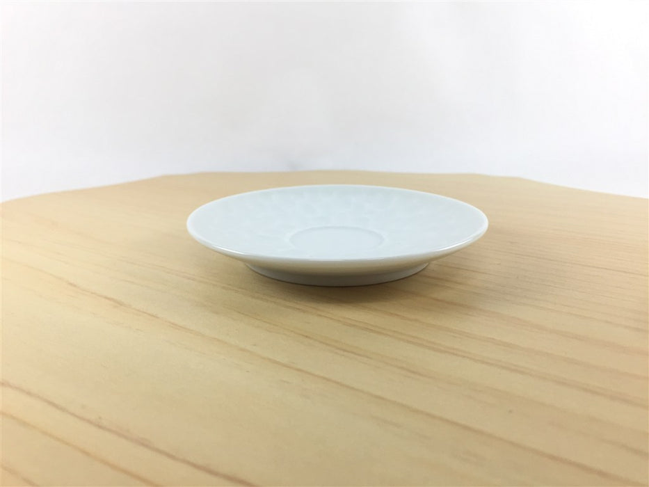 有田焼 李荘窯 白磁槌目(石灰)三寸平小皿(内丸3cm) <お取り寄せ可>