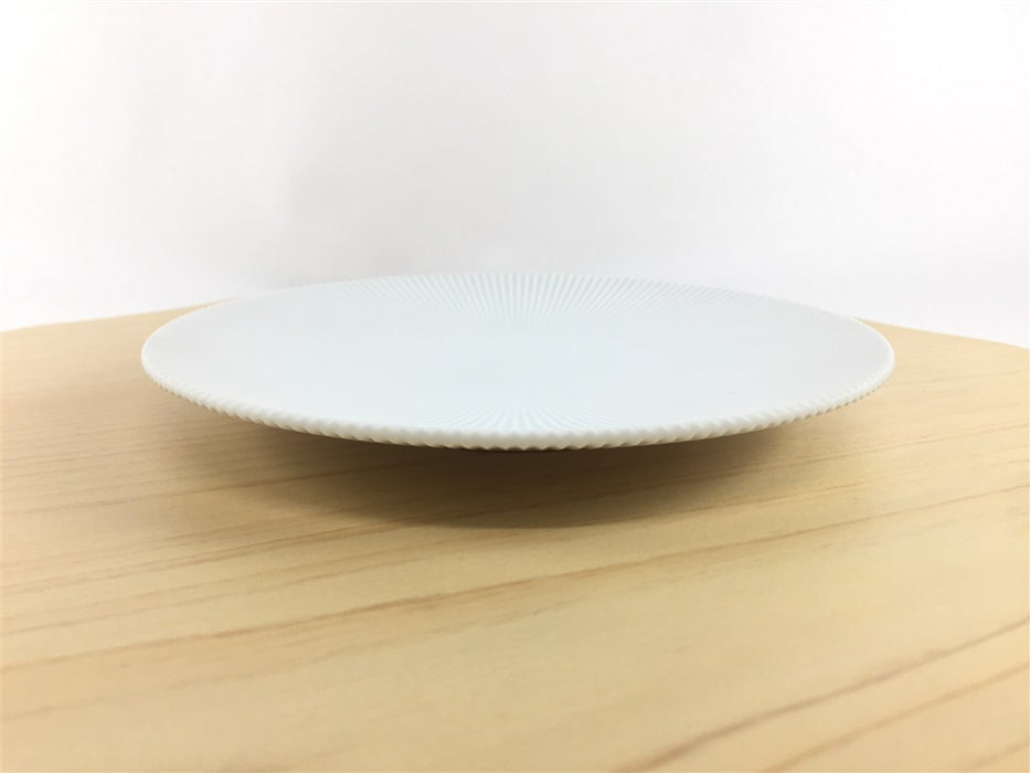 有田焼 李荘窯 白磁ブラスト 鎬皿 15cm (j.R)