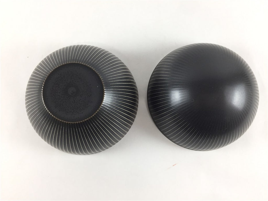 95鎬玉蓋物　黒マット　9cm　有田焼(j.R)