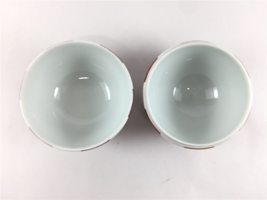 95玉蓋物　赤市松　9cm　有田焼(j.R)