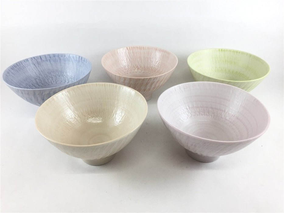 さざなみ　丸飯碗　(レッド/ピンク/グリーン/ブルー/ベージュ)　12cm　波佐見焼 (j.R)