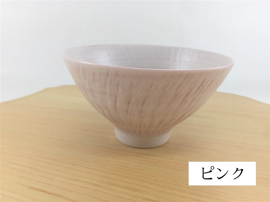 さざなみ　丸飯碗　(レッド/ピンク/グリーン/ブルー/ベージュ)　12cm　波佐見焼 (j.R)