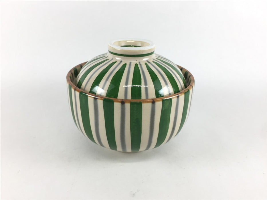 染錦緑十草ゆず白.ミニ小蓋物 有田焼