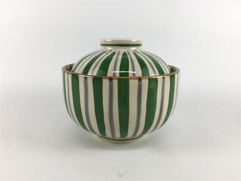 染錦緑十草ゆず白.ミニ小蓋物 有田焼