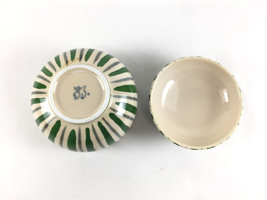 染錦緑十草ゆず白.ミニ小蓋物 有田焼