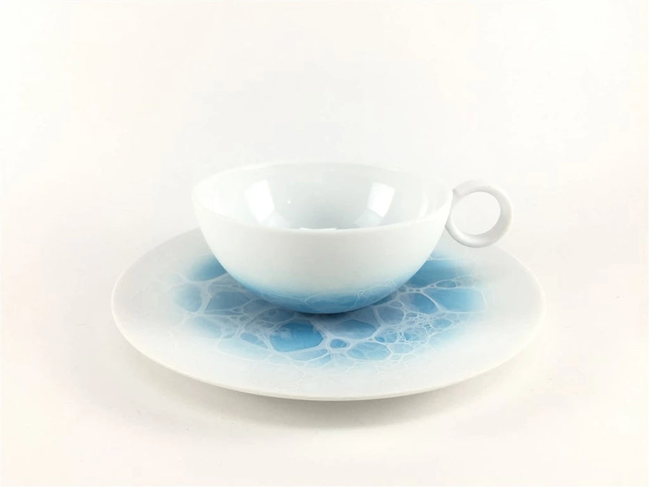 【ティー/カップソーサー】紅茶碗皿(190cc)　ES白泡(ピンク/ブルー)　有田焼