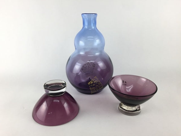 【SALE】マルティグラス玻璃の匠.瓢徳利.紫吹金箔　国産　tsuji344【在庫3】