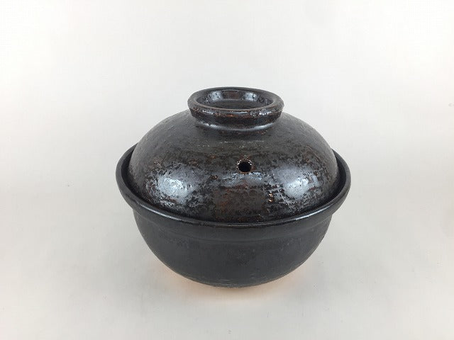 黒(2重蓋)　15cm/0.8合　釜鍋　有田焼(j.R)