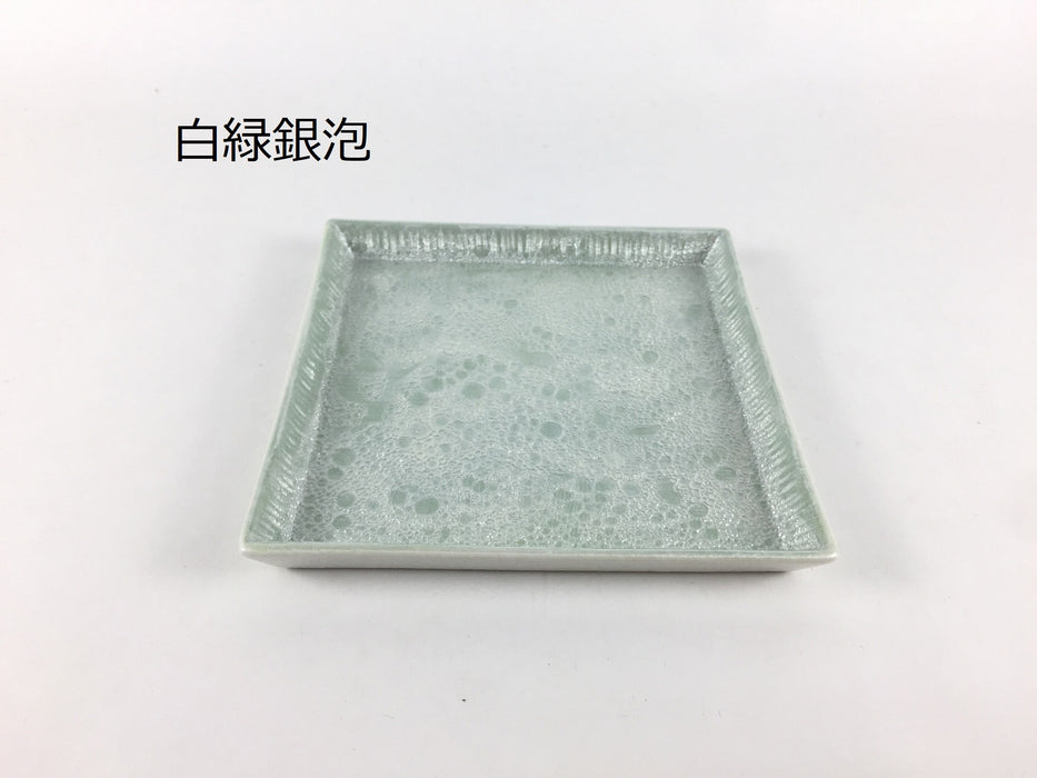 11cm角小皿.色泡　有田焼吉右衛門窯(受注生産品)