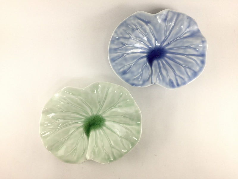 フキの葉皿 緑/青 18cm 波佐見焼 — 佐賀有田 ギャラリーつじ信