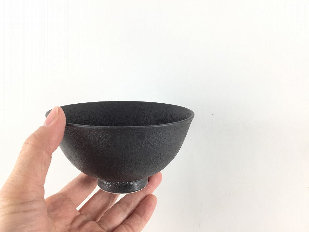 12cm飯碗 黒泡化粧 有田焼(j.R) — 佐賀有田 ギャラリーつじ信