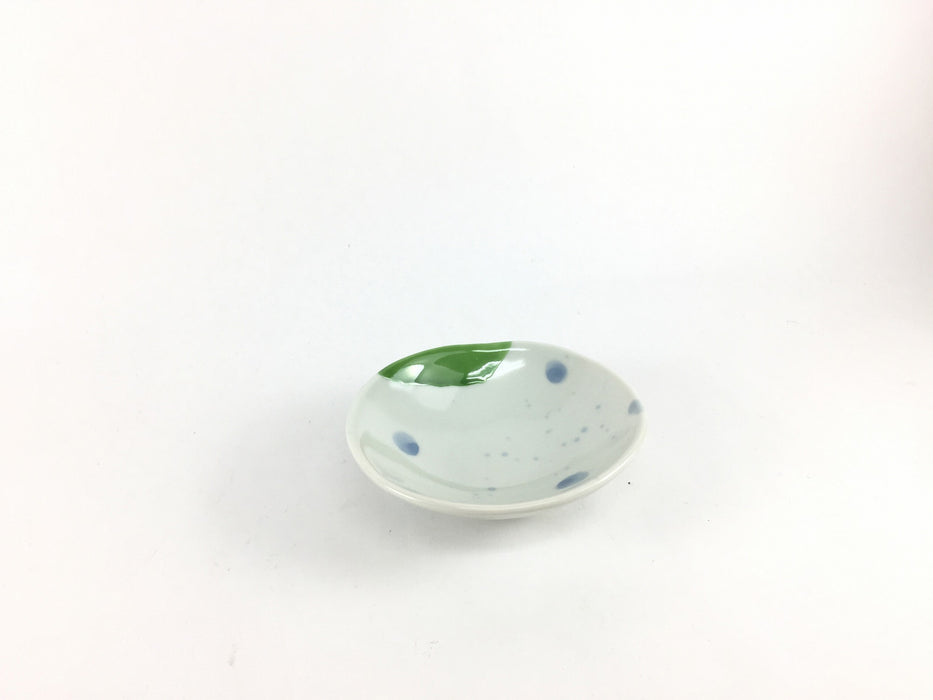 【SALE】吹墨遊彩小皿(緑)　有田焼　Dp106-3