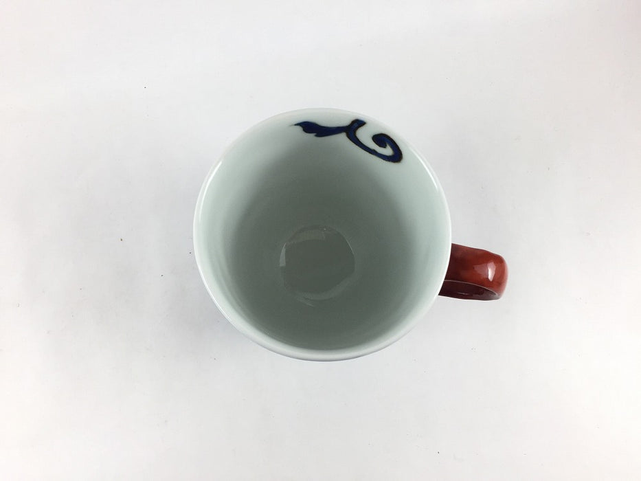 【カップ/マグカップ】250ccマグカップ.染間道紋唐草(取手 藍/赤)　有田焼