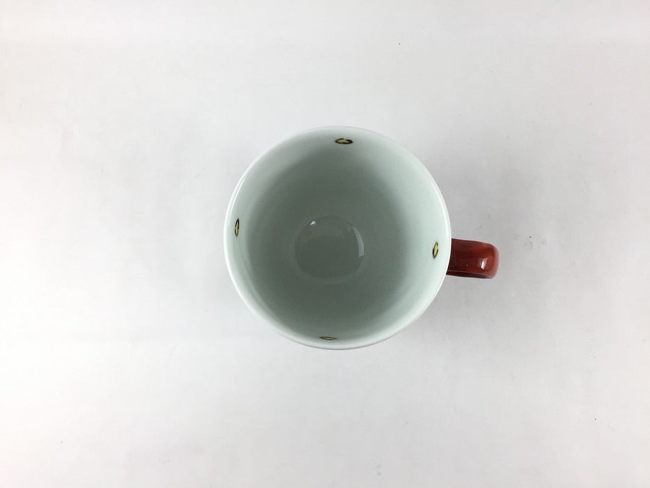 【カップ/マグカップ】250ccマグカップ.染彩り麻の葉(手赤)　有田焼