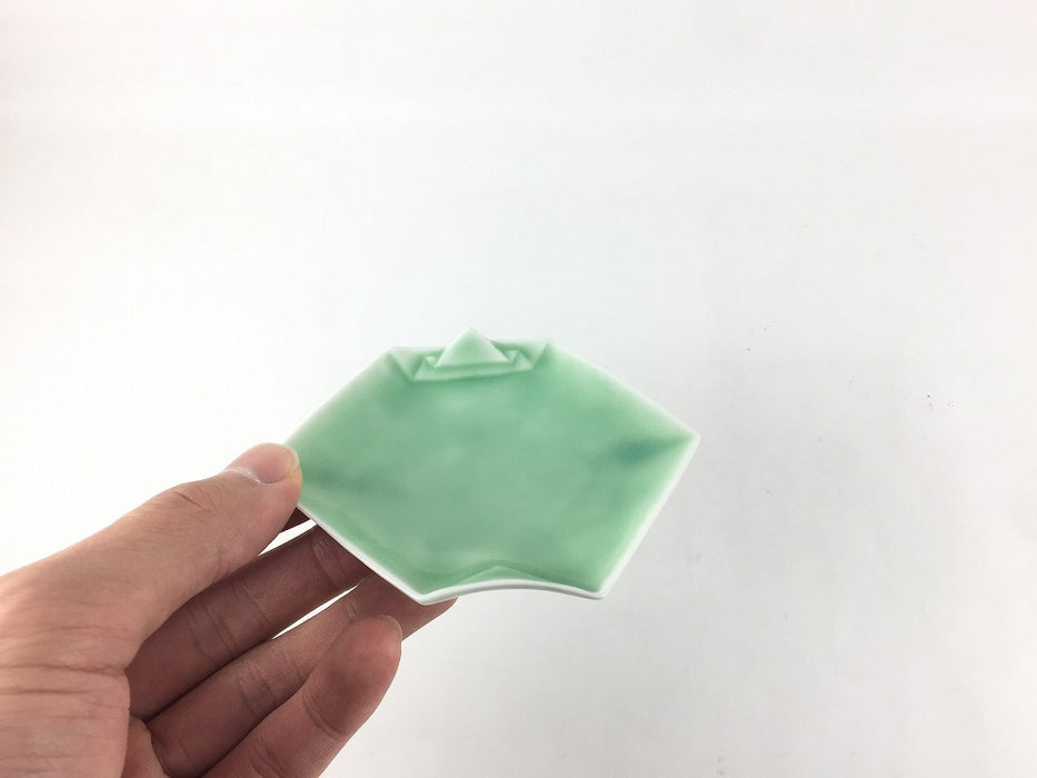 折紙手塩皿.緑青磁　有田焼【皿/小皿】