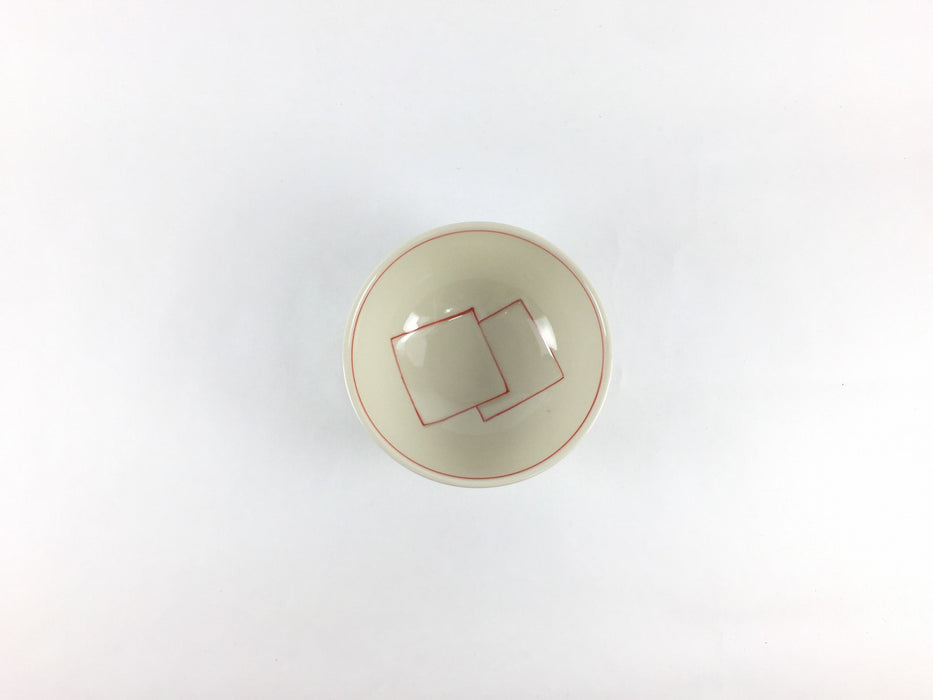 【SALE】10cm丸碗.赤筋折紙　有田焼　【在庫1】