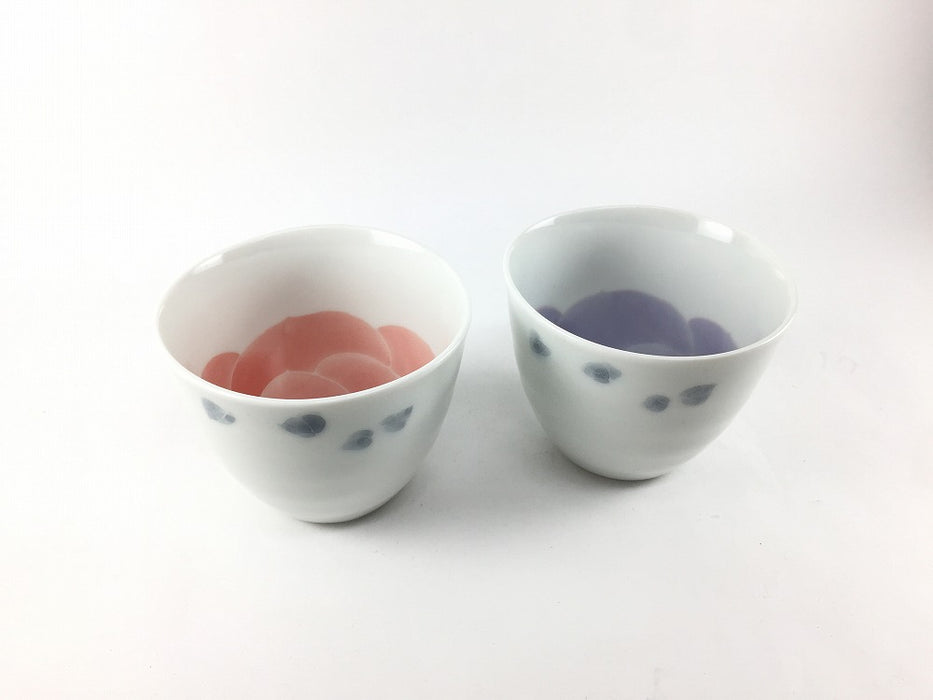 たっぷり碗　ばら彩(赤/紫)　290cc　有田焼　
