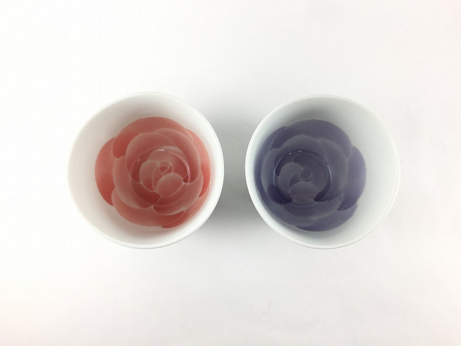たっぷり碗　ばら彩(赤/紫)　290cc　有田焼　