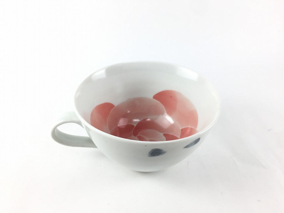 スープ碗　ばら彩(赤/紫)　260cc　有田焼　(j.R)