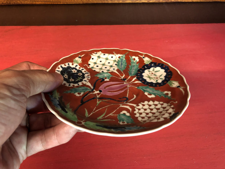 珈琲碗皿(トルコ鍋島.赤チューリップ)　波佐見焼　コーヒー碗皿
