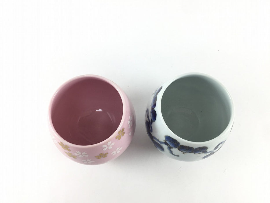 TAMAGOカップ　ピンク桜/つた　300cc　8.5cm　有田焼　(j.R)