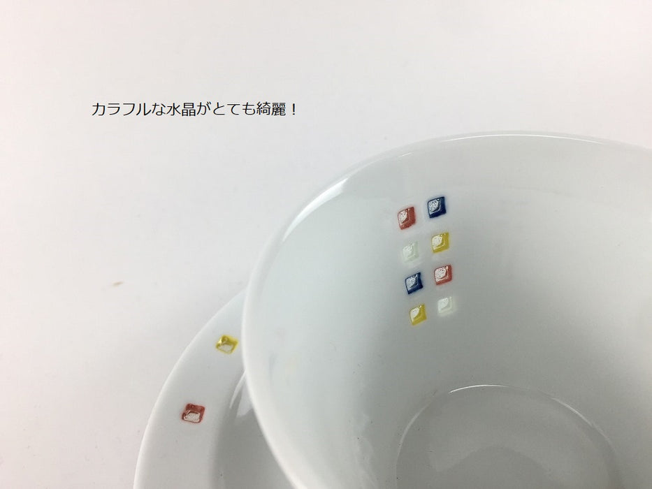 【SALE】【カップ＆ソーサー】水晶カラフルラインVコーヒーC/S　波佐見焼【在庫3】