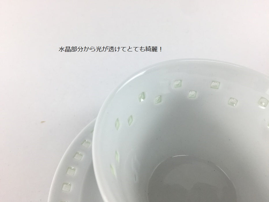 【SALE】【カップ＆ソーサー】水晶スクエアPラインVコーヒーC/S　波佐見焼【在庫3】