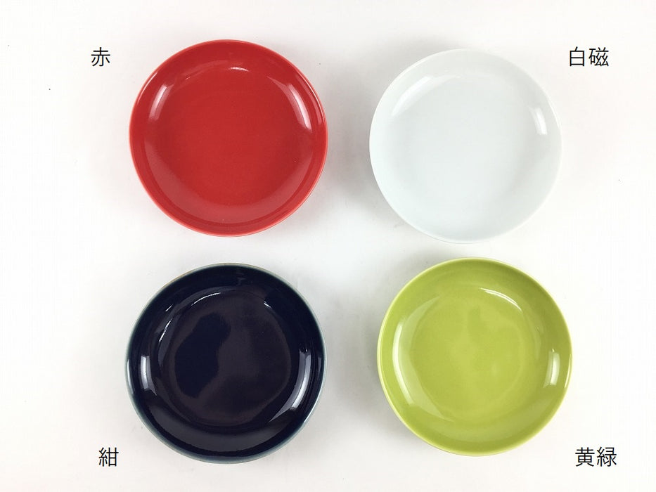 【SALE】10丸小皿　(赤/白磁/黄緑/紺)　10cm　有田焼