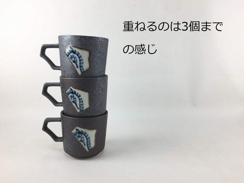 frame70ccデミタスカップ＆ソーサー　焼〆陶片　有田焼(j.R)