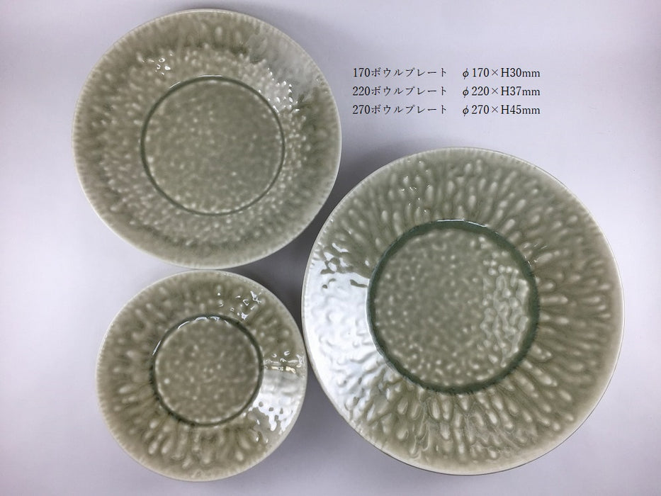 245e-plate.伊羅保　24.5cm　有田焼　(j.R)