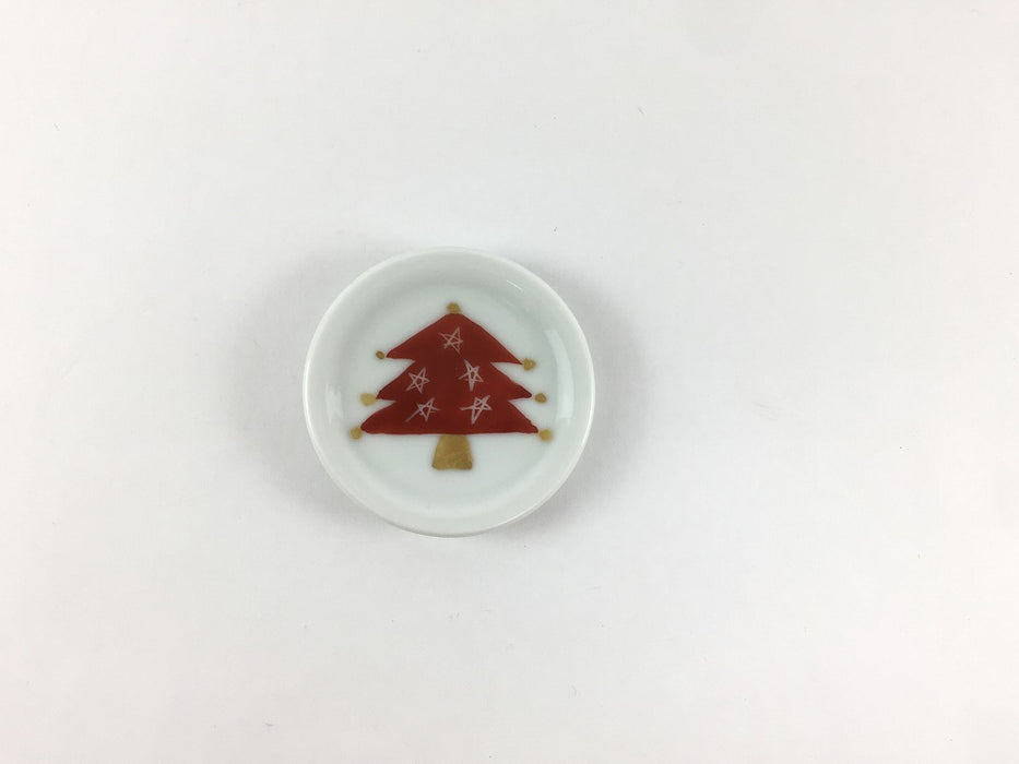 クリスマス　豆皿　(プレゼント/ツリー/オーナメント/ステッキ)　4.5cm　有田焼　(j.R)