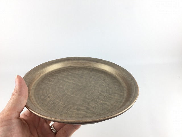 15cmトレイ丸皿.金　有田焼　(j.R)