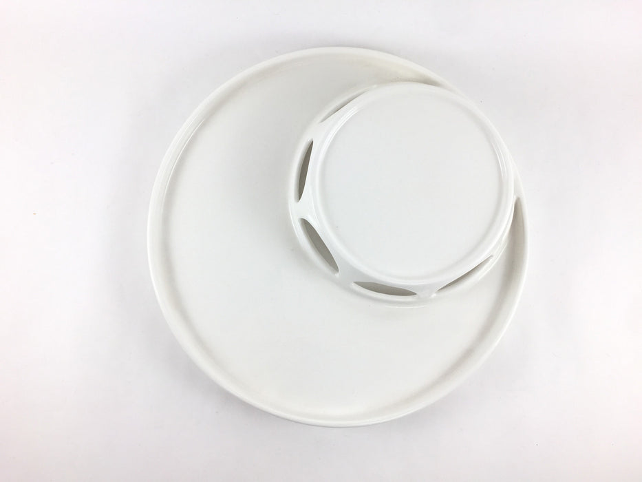 【SALE】22cm二段丸皿.白　有田焼　