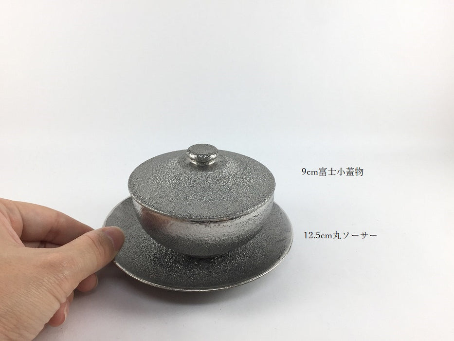 【蓋物/皿/ソーサー】富士蓋物.銀絞り(12cm/9cm)　有田焼