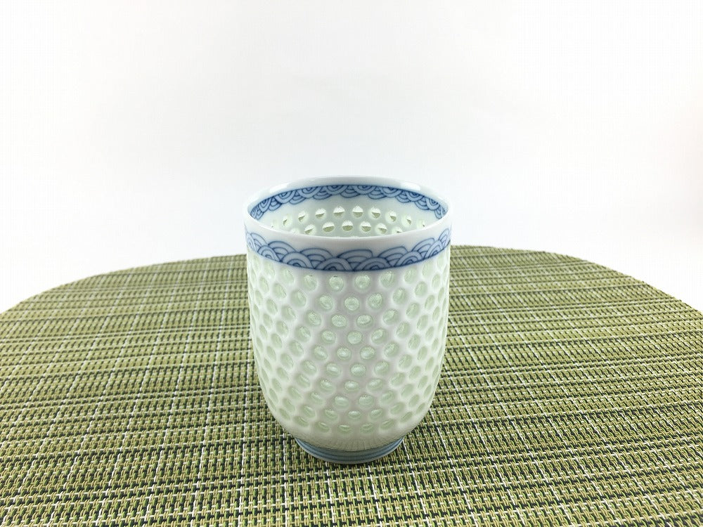 水晶青海波 コップ大 230cc 波佐見焼 (j.R) — 佐賀有田 ギャラリーつじ信