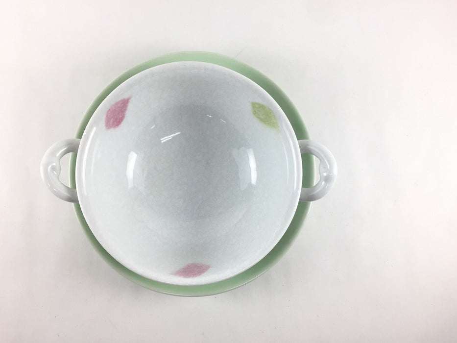 【SALE】スープ碗皿(緑そよ風)　有田焼　
